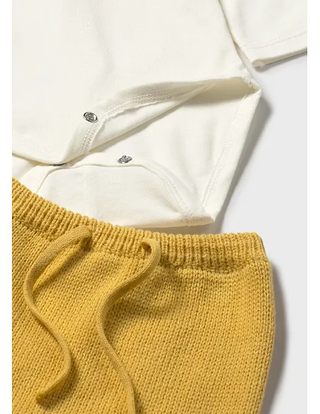 Conj. polaina 3 piezas tricot - Manzanilla | MAYORAL