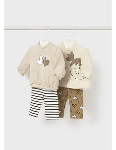 Conj. leggings 4 piezas - Cacahuete  | MAYORAL