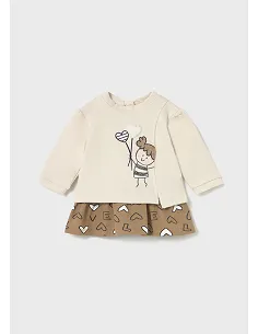 Vestido combinado felpa - Ceramica  | MAYORAL