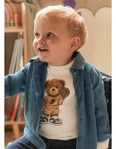 Camiseta m/l oso - Nata    | MAYORAL