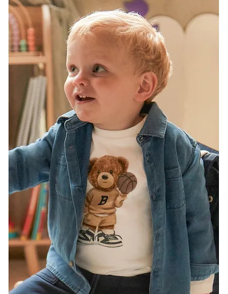 Camiseta m/l oso - Nata    | MAYORAL