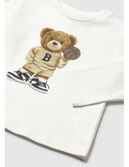 Camiseta m/l oso - Nata    | MAYORAL