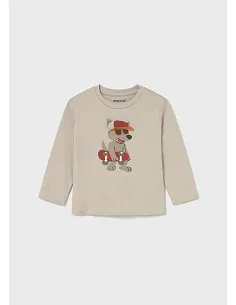 Camiseta m/l aplique animal - Chai    | MAYORAL