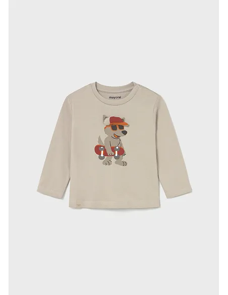 Camiseta m/l aplique animal - Chai    | MAYORAL