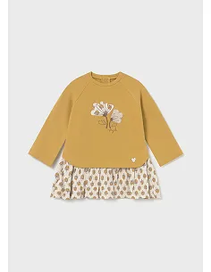 Vestido felpa combinado - Miel    | MAYORAL