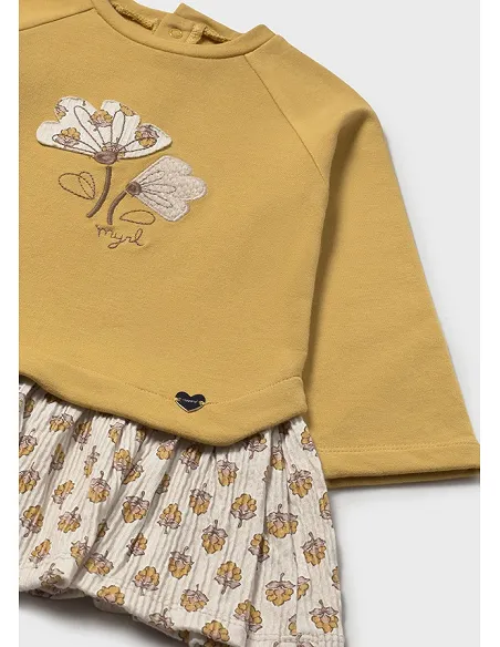 Vestido felpa combinado - Miel    | MAYORAL