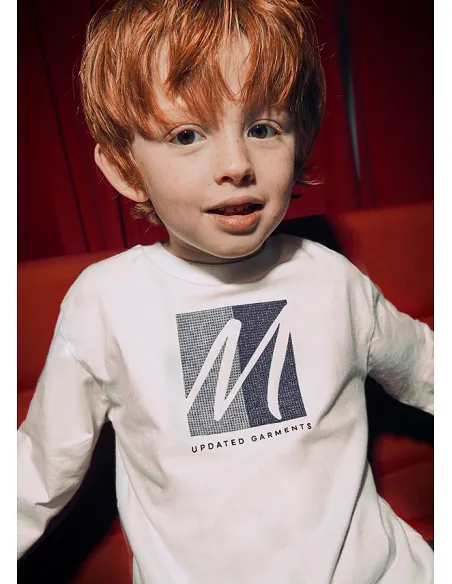 Camiseta m/l aplique - Nata    | MAYORAL