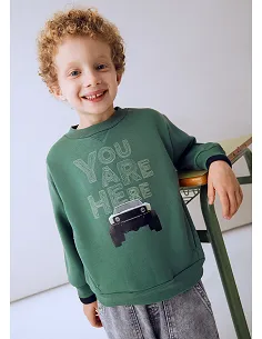 Pullover serigrafia "coche" - Abeto    | MAYORAL