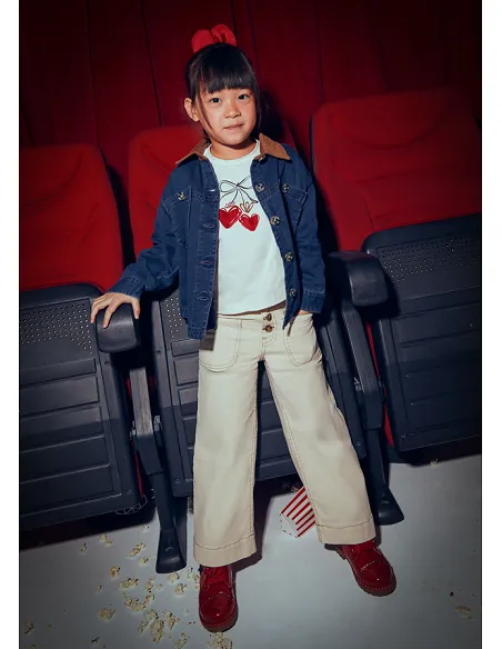 Pantalon sarga marine - Almendra  | MAYORAL