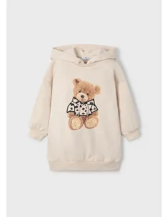 Vestido felpa capucha - Arena    | MAYORAL