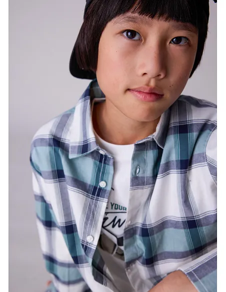 Camisa m/l cuadros - Pino    | MAYORAL