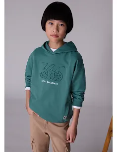 Pullover embossed con capucha - Pino    | MAYORAL