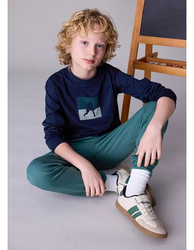 Pantalon felpa basico puños - Pino    | MAYORAL