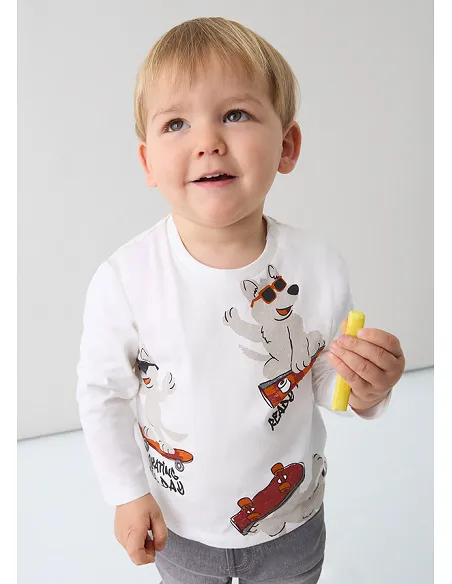 Camiseta m/l posicionada - Nata    | MAYORAL