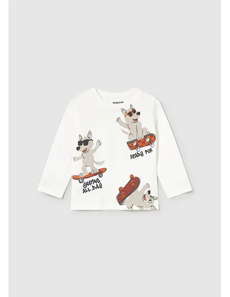 Camiseta m/l posicionada - Nata    | MAYORAL