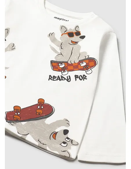 Camiseta m/l posicionada - Nata    | MAYORAL