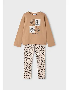 Conj. leggings estampado - Camel    | MAYORAL
