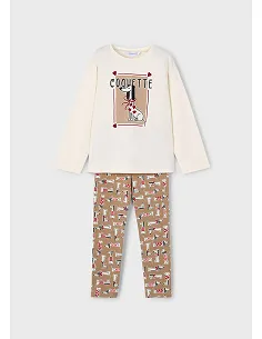 Conj. leggings estampado - Camel-rojo | MAYORAL