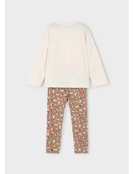 Conj. leggings estampado - Camel-rojo | MAYORAL