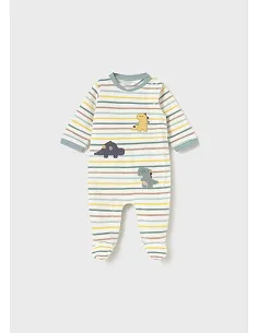 Pelele tundosado rayas - Hielo    | MAYORAL