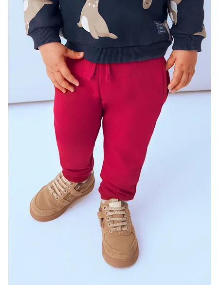 Pantalon felpa basico puños - Rojo    | MAYORAL