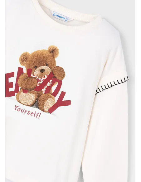 Camiseta m/l oso - Nata    | MAYORAL