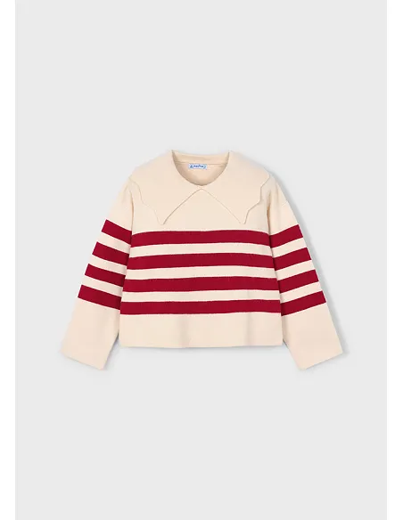 Jersey rayas cuello - Almendra  | MAYORAL
