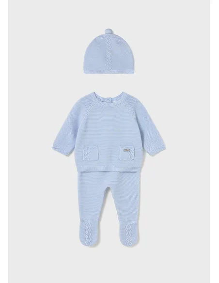 Conj. polaina y gorro tricot - Cielo    | MAYORAL