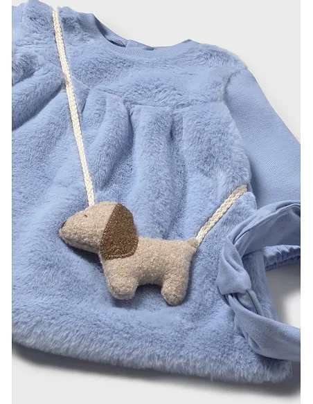 Vestido combinado pelo - Dream blue | MAYORAL