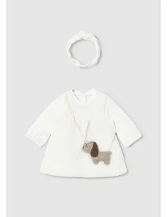 Vestido combinado pelo - Crudo | MAYORAL