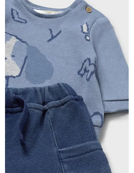 Conj. pantalon largo jacquard - Blue bell | MAYORAL