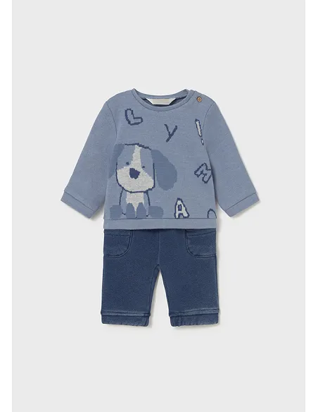 Conj. pantalon largo jacquard - Blue bell | MAYORAL