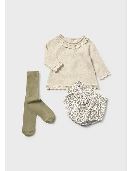 Conj. short y leotardo tricot - Aceituna  | MAYORAL