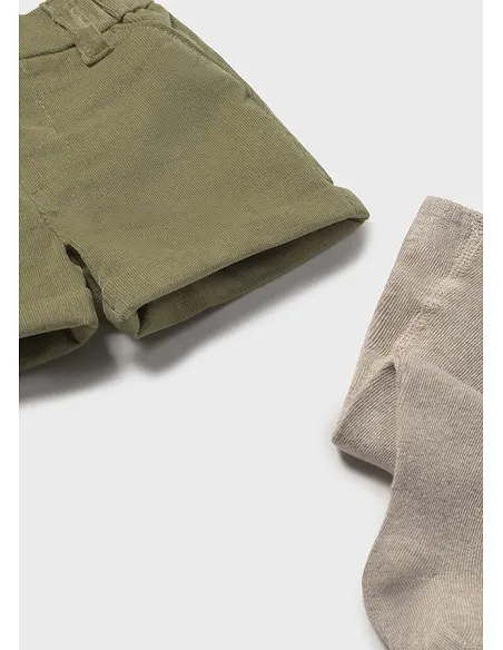 Conj. pantalon corto leotardo - Aceituna  