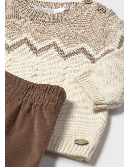 Conj. pantalon largo y jersey - Cacao     