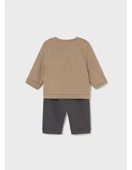 Conj. pantalon largo jacquard - Cacahuete