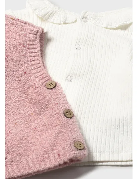 Conj. leggings chaleco tricot - Orquidea m