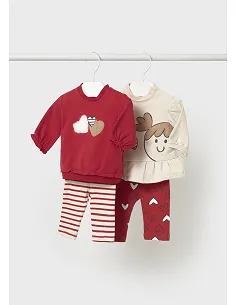 Conj. leggings 4 piezas - Guinda    