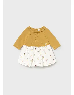 Vestido tricot y plana - Manzanilla
