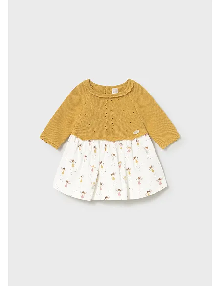 Vestido tricot y plana - Manzanilla