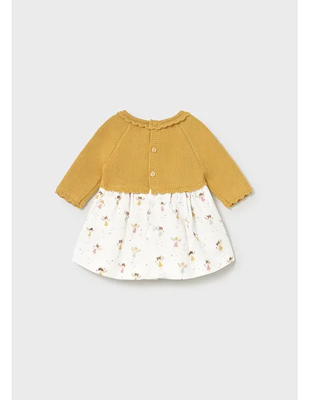 Vestido tricot y plana - Manzanilla