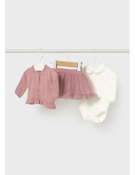 Conj. chaqueta falda 3 piezas - Petalo   | MAYORAL