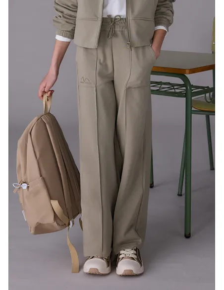 Pantalon largo felpa wide leg - Oliva    | MAYORAL