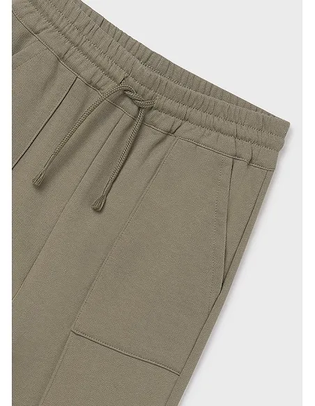 Pantalon largo felpa wide leg - Oliva    | MAYORAL