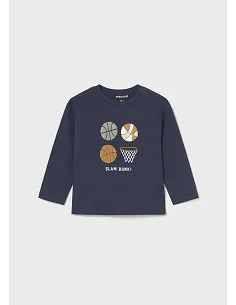 Camiseta m/l "basket" - Azul      