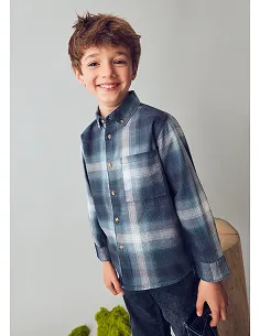 Camisa m/l cuadros - Marino   | MAYORAL