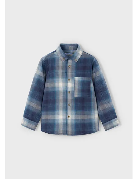 Camisa m/l cuadros - Marino   | MAYORAL