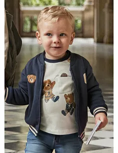 Camiseta m/l combinada - Latte     