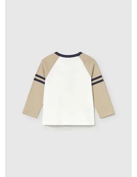 Camiseta m/l combinada - Latte     