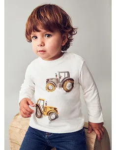 Camiseta m/l "play" tractor - Nata      